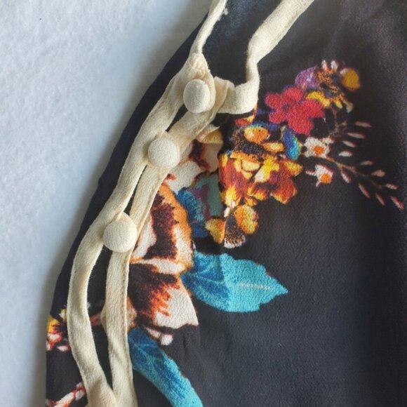 Free People Break Free Black Floral Spaghetti Strap Top Size XS - Picture 4 of 7